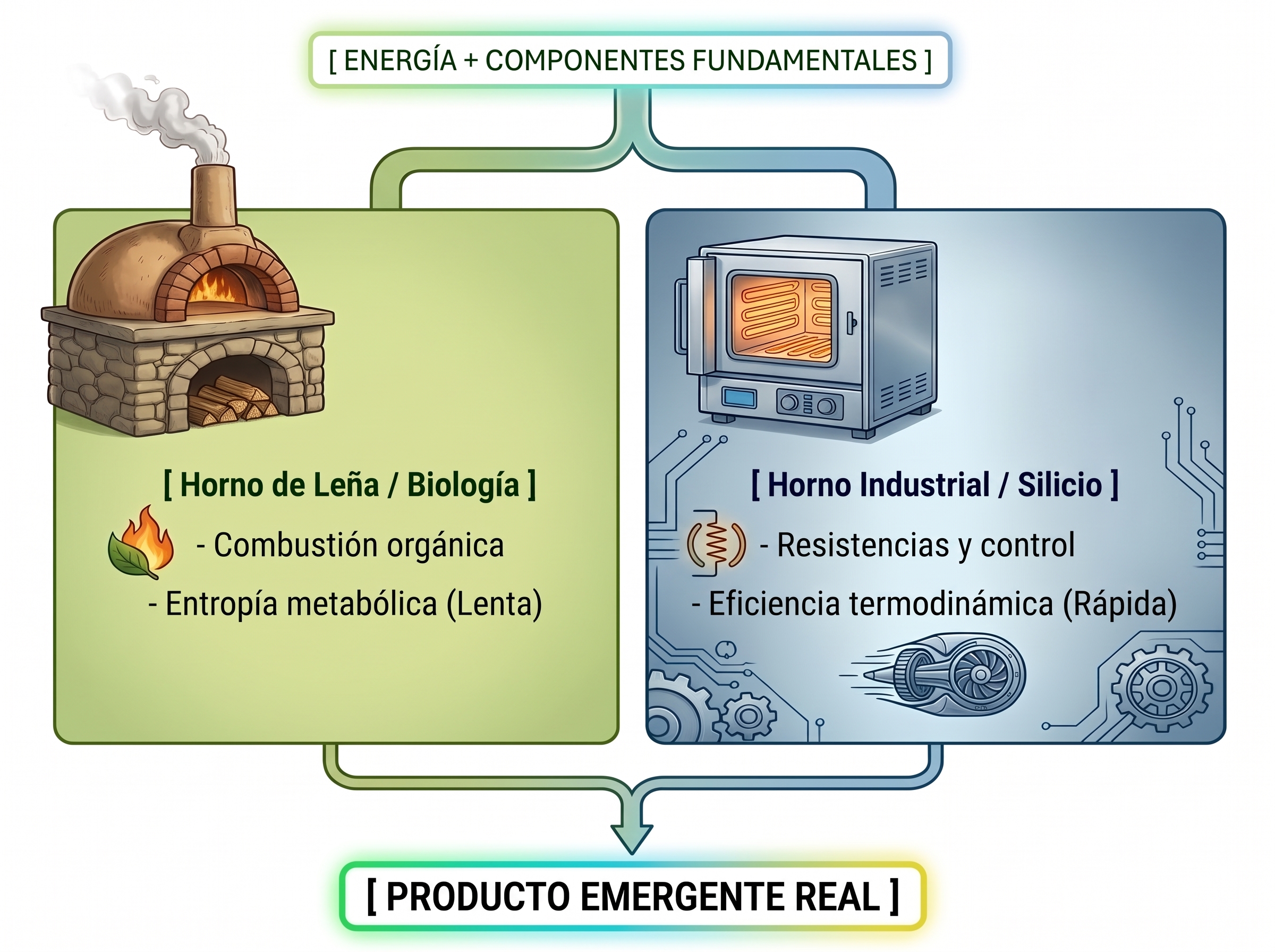 La Metáfora de los Dos Hornos: Equivalencia Termodinámica entre Biología y Silicio